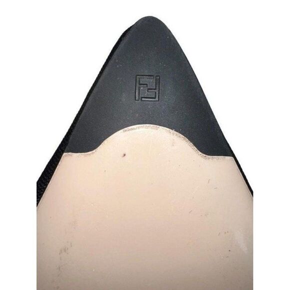 NWOT FENDI Black FF Zucca Beaded Sequin Slingback Slip-on Heels Size IT39 - Picture 7 of 11